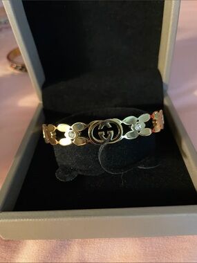 Gold Tone Interlocking Logo Bracelet - Women Jewelry